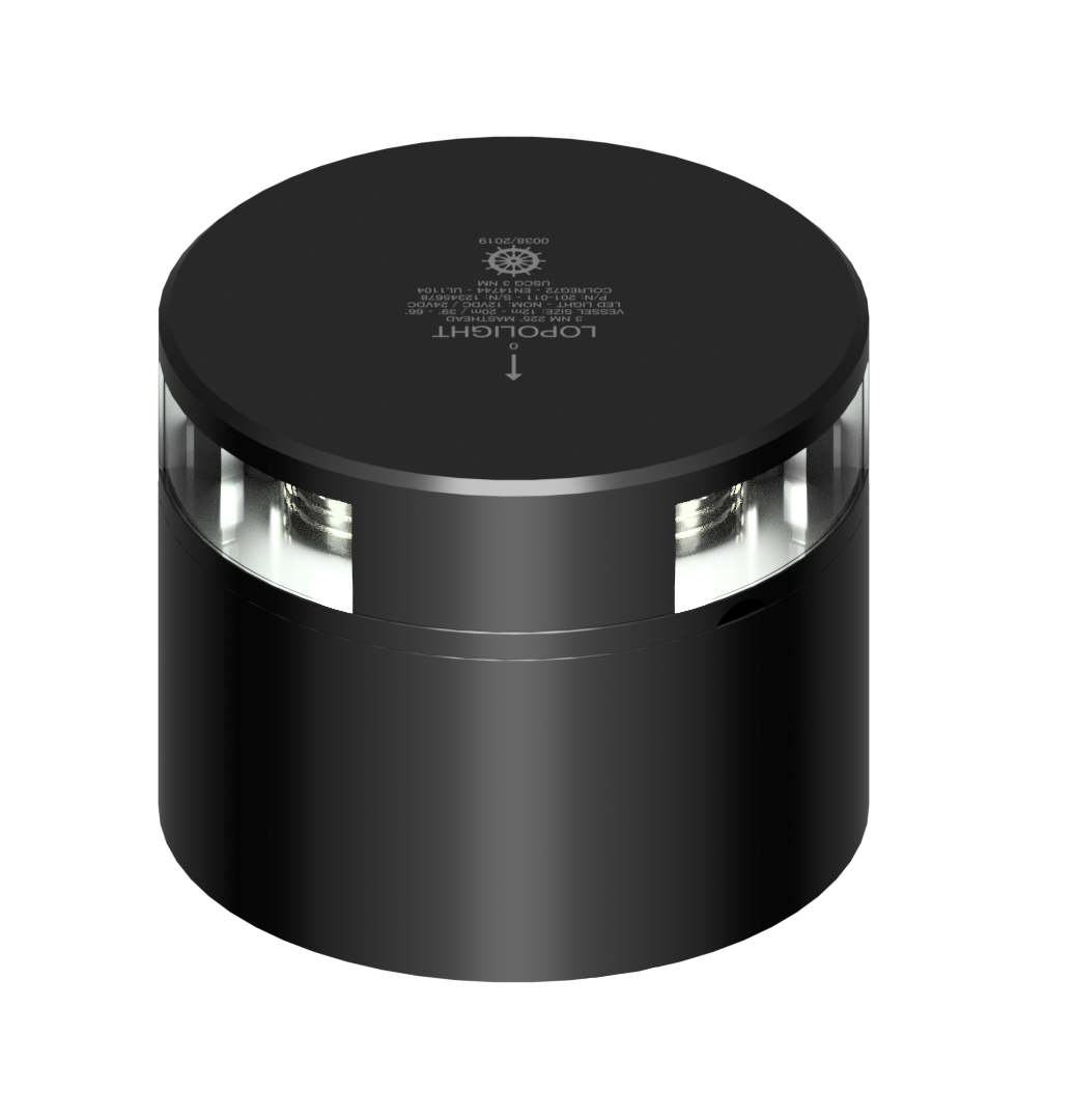 3nm 225° White, Masthead, Dimmable, black anodized